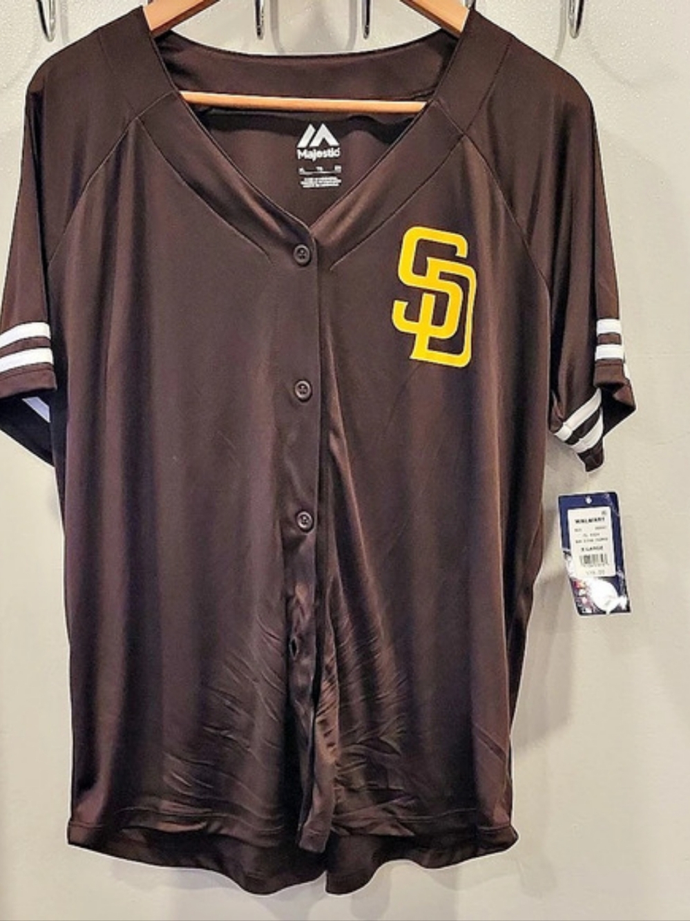 Majestic San Diego Padres MLB Baseball Jersey Brown & Yellow XL